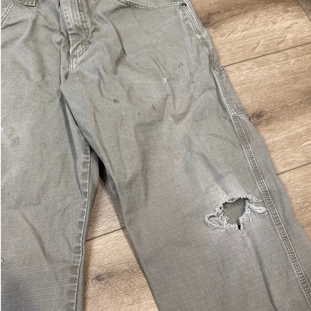 Wrangler RIGGS Workwear Carpenter Pants Distressed Utility Khaki 33x30‎